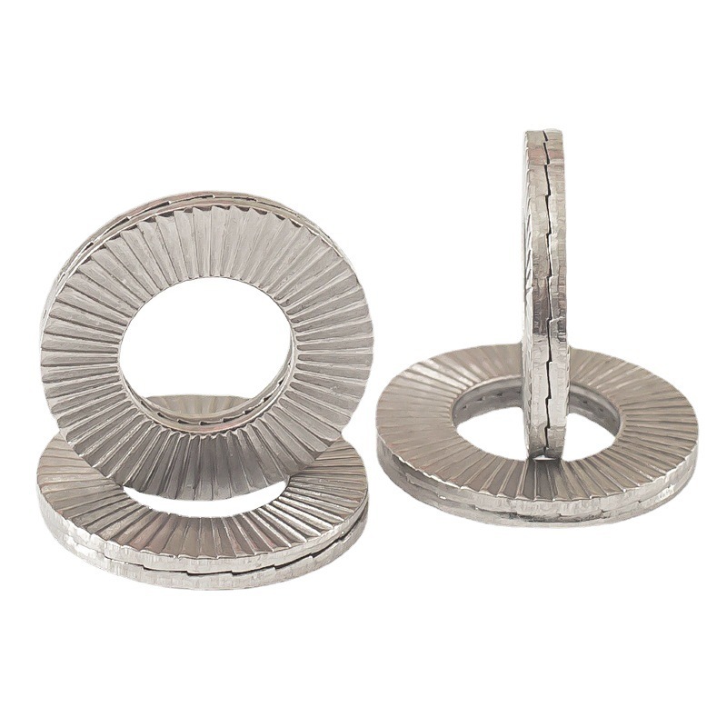 DIN 25201 M16-3.4mm Double Serrated Safety Wedge Lock Washers  65Mn Steel, Zinc Flake Coated